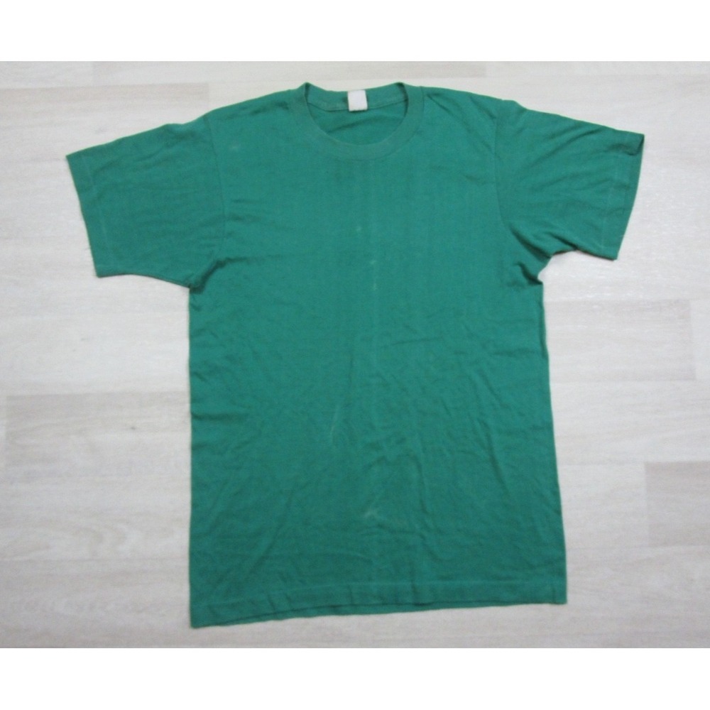 Vintage‎ 70s Golden Fruit of the Loom Blank T-Shirt Mens (M) Single Stitch Green